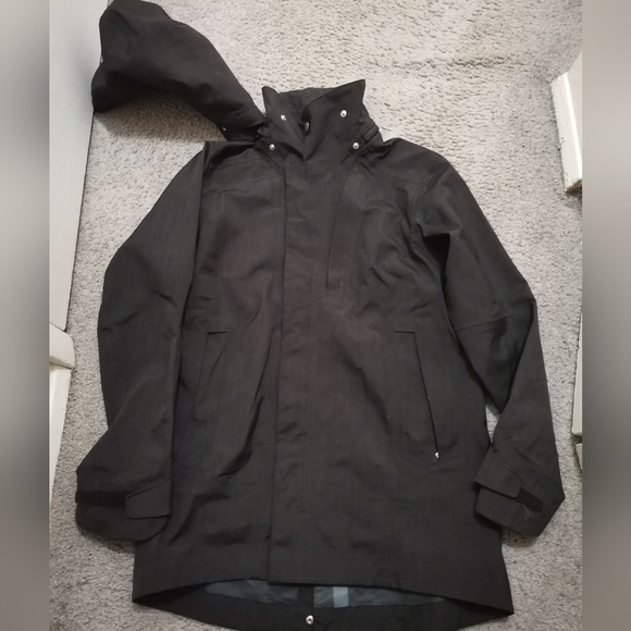 NAU Brown Houded Trench Coat Rain Jacket Size Medium - Picture 6 of 8